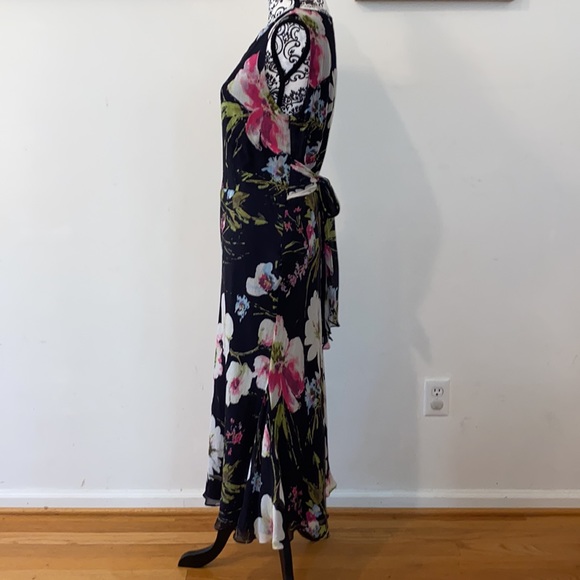 Talbots Vintage Floral Dress Pure Silk, Size 10 - Picture 5 of 14